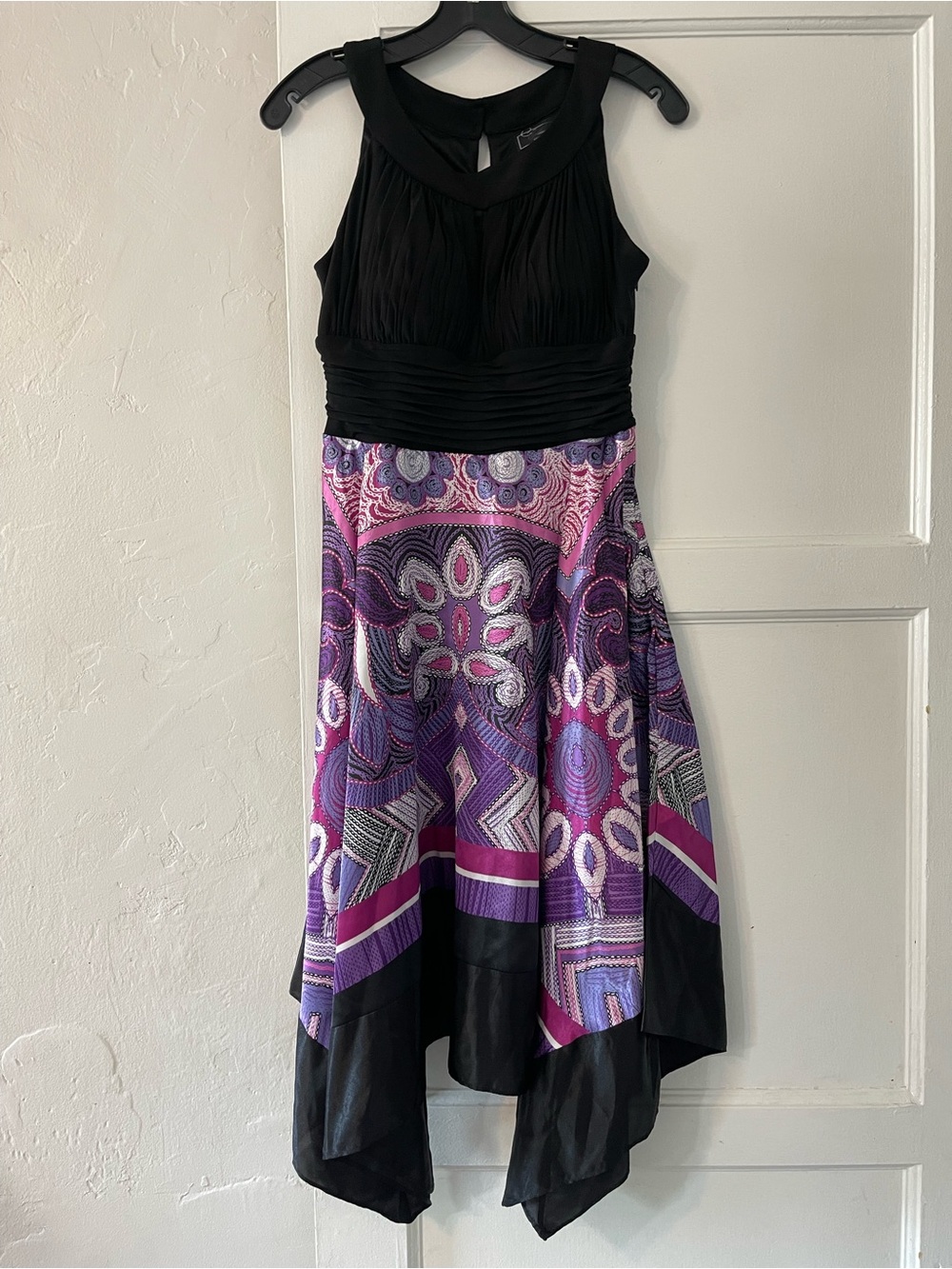 Vtg Y2K dressbarn printed asymmetrical dress